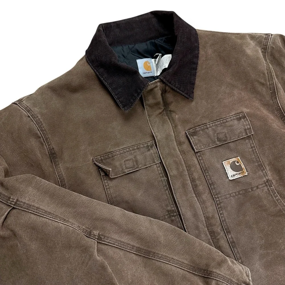 VTG Carhartt Arctic Jacket Quilted USA Men's‎ 2XL Tall C26 CHT Chestnut Brown